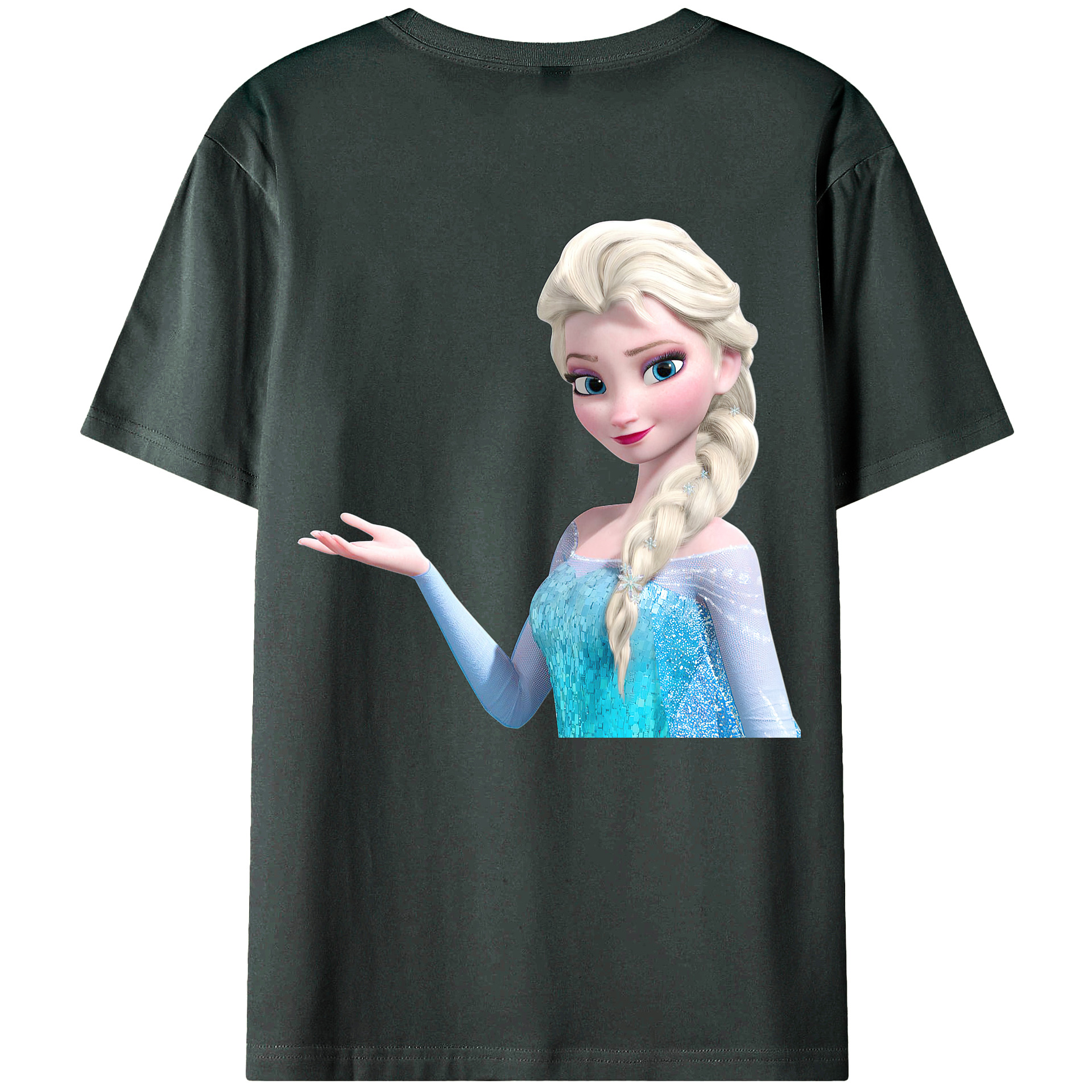 （画像用） アナと雪の女王 アンナ エルサ Frozen Anna Elsa 綿100％ メンズ半袖Tシャツ（バックプリント） 通気性
